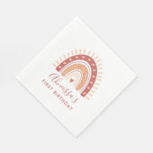 Bohemisch Terracotta Rainbow Birthday Serviette (Ecke)