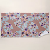 Bohemisch Terracotta Rosa Blume Strandtuch (Vorderseite)