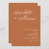 Bohemisch Terracotta Rustikale Hochzeit Einladung (Vorne/Hinten)