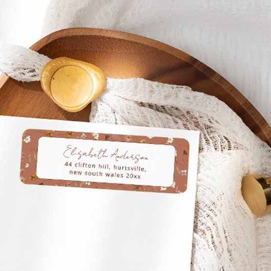 Bohemisch Terracotta Wildblumen Brautparty