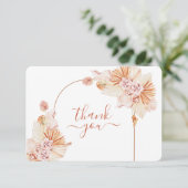 Bohemisch Terracotta Wüste Hochzeit Dank Karte (Stehend Vorderseite)