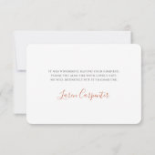 Bohemisch Terracotta Wüste Hochzeit Dank Karte (Rückseite)