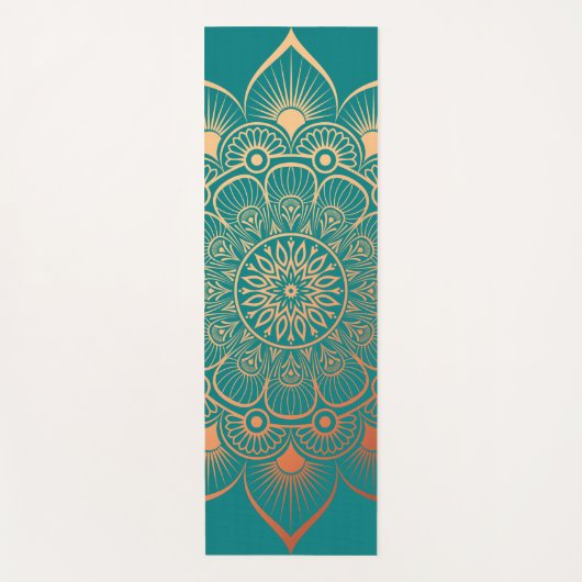 Bohemisch Türkis Peach Mandala Yoga Mat Yogamatte (Vorderseite)