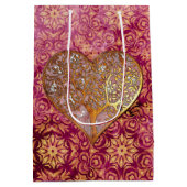 Bohemisch Valentine Whimsey 3D VALENTINES WEDDINES Mittlere Geschenktüte (Rückseite)