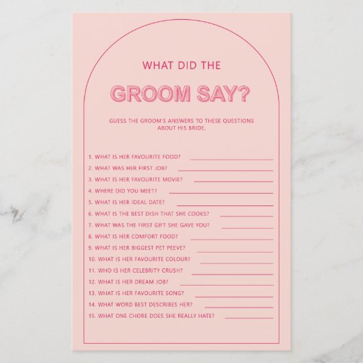 Bohemisch, was der Bräutigam sagte Brautparty (Vorderseite)