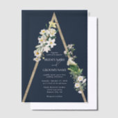 Bohemisch Wood Pyramid White Florals Blue Wedding Pergament Einladungen (Versetzt)