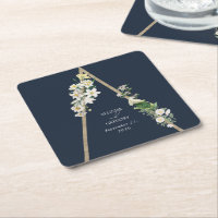 Bohemisch Wood Pyramid White Florals Blue Wedding