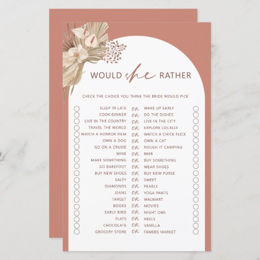 Bohemisch würde sie lieber Brautparty spielen (Vorne/Hinten)