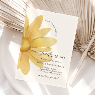 Bohemisch Yellow Daisy Floral 1. Geburtstag Party Einladung