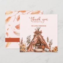 Bohemisch Zehnte Wildblume Hochzeit Dankeschön Kar