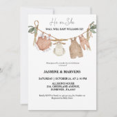 Bohemisch zeigen die Babykleidung Einladung (Vorderseite)