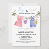 Bohemisch zeigen die Babykleidung Einladung (Vorderseite)