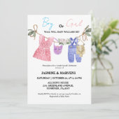 Bohemisch zeigen die Babykleidung Einladung (Stehend Vorderseite)