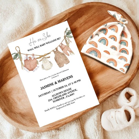 Bohemisch zeigen die Babykleidung Einladung