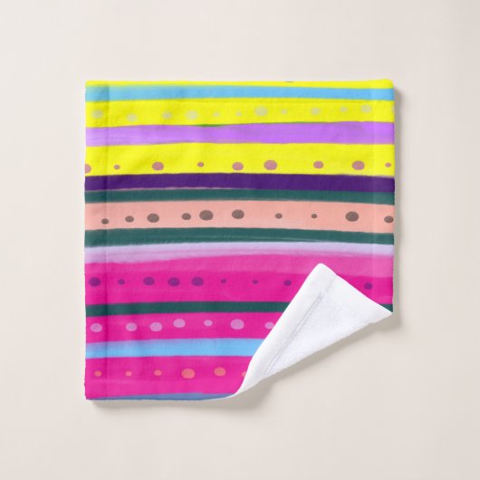 Bohemische Abstrakte Kunst Badhandtuch Set (Waschlappen)