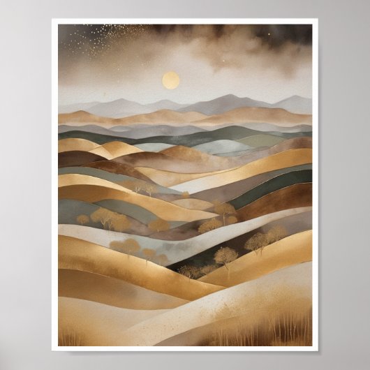 Bohemische abstrakte Landschaft Poster (Vorne)