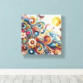 Bohemische Abstrakte Wand an Wand Leinwanddruck (Insitu (Holzboden))