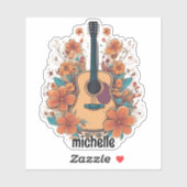 Bohemische Akustikgitarre Monogram Aufkleber (Blatt)