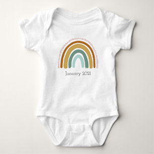 Bohemische Ankündigung von Rainbow Baby Strampler
