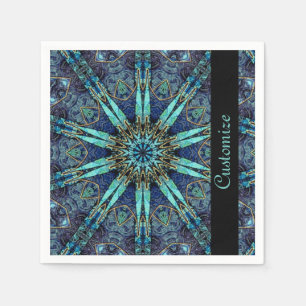 Bohemische aquamarine Blumensternchen-Vereinbarung Serviette