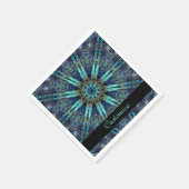 Bohemische Aquamarine Floral Star Muster Napkins 2 Serviette (Ecke)