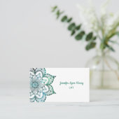 Bohemische Aquamarine Mandala LMT Visitenkarte (Stehend Vorderseite)