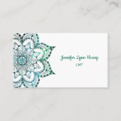 Bohemische Aquamarine Mandala LMT Visitenkarte (Vorderseite)