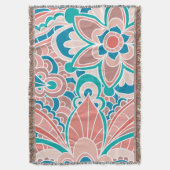 Bohemische, aquamarine und Pfirsichthrow-Decke Decke (Vorderseite Vertikal)