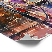 Bohemische Aquarellbilder in London Poster (Ecke)