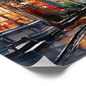 Bohemische Aquarellbilder in London Poster (Ecke)