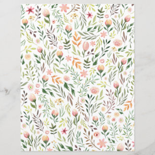 Bohemische Aquarellfarben-Blätter und Blume