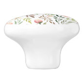 Bohemische Aquarellfarben-Blätter und Blume Keramikknauf (Seitenansicht)