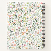 Bohemische Aquarellfarben-Blätter und Blume Notizblock (Rückseite)