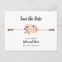 Bohemische Aquarellfarben Blume Save the Date eleg