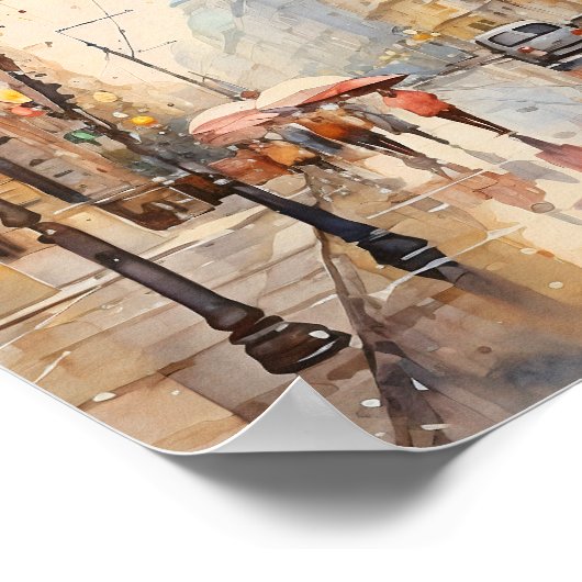 Bohemische Aquarellmalerei in Wien Poster (Ecke)