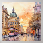 Bohemische Aquarellmalerei in Wien Poster (Vorne)