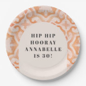 Bohemische Aquarellmalerei Pastell Marokkaner Gebu Pappteller (Vorderseite)