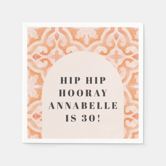 Bohemische Aquarellmalerei Pastell Marokkaner Gebu Serviette (Vorderseite)