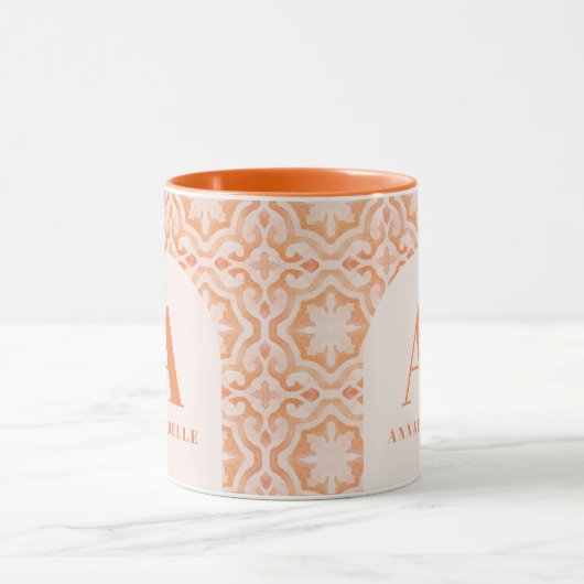 Bohemische Aquarellmalerei Pastell Marokkaner Gebu Tasse (Zentrum)