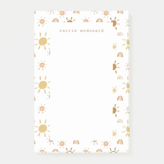 Bohemische Aquarelltöne in Gelb Post-it Klebezettel (Vorderseite)