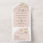 Bohemische Arch Pampas Grass Hochzeit All In One Einladung (Innen Boden)