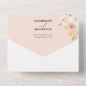 Bohemische Arch Pampas Grass Hochzeit All In One Einladung (Rückseite)