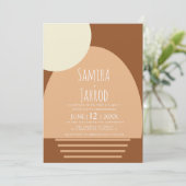 Bohemische Arch- und Formen, geometrische Hochzeit Einladung (Stehend Vorderseite)