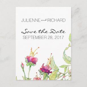 Bohemische Art Blumenwedding Save the Date Ankündigungspostkarte