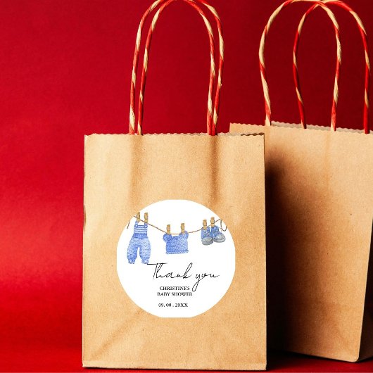 Bohemische Babykleidung Danke Babydusche Runder Aufkleber