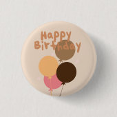Bohemische Balloons glücklich zum Geburtstag Button (Vorderseite)