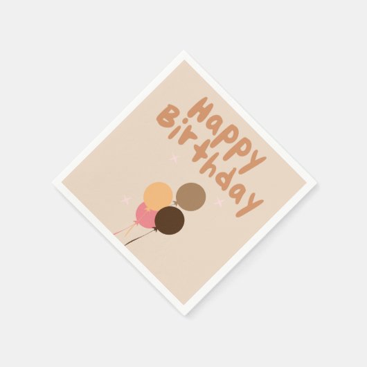 Bohemische Balloons glücklich zum Geburtstag Serviette (Ecke)