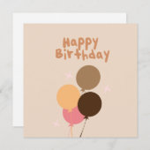 Bohemische Balloons Happy Birthday Card (Vorne/Hinten)