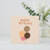 Bohemische Balloons Happy Birthday Card (Stehend Vorderseite)