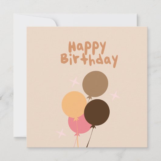 Bohemische Balloons Happy Birthday Card (Vorderseite)